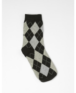 Stella + Gemma Socks - Grey/Black Argyle Print - Brand-Stella & Gemma Access&hellip;