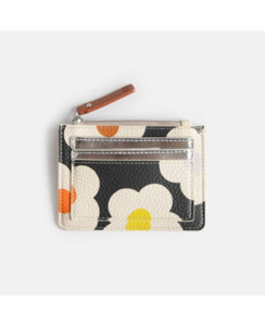 Products: Livewires Multi Flower Charcoal Patch Purse - Brand-Livewires : Preview & District NZ Women's Fashion Online - LIVEWIRES