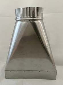 Chimney Cowls: Rectangular to Round Flue Transition, Stainless Steel