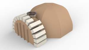 950mm Cardboard Mould And Kits: 950mm Cardboard Mould - with arch bricks, vent former and SS flue starter ring