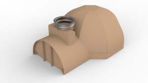 600mm Cardboard Mould: 600mm Cardboard Oven Mould - with vent former and SS flue starter ring