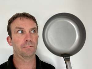 Cooking Tools And Toys: Fry Pan, Iron, 225mm, NZ Made, Commercial Grade