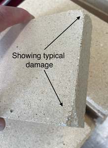 Fire Brick Seconds Grade: Fire bricks 230 x 114 x 25mm Seconds Grade Lot of 16 Bricks