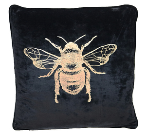 Products: Velvet Bee Cushion Black/Gold