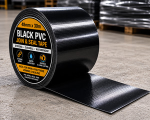 48mm x 30m Black PVC Join & Seal Tape