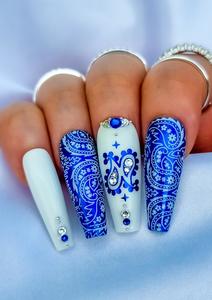 Bandana: NAIL FOILS | PAISLEY PRINT | BLUE