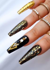 NAIL FOILS - PAISLEY BANDANA - GOLD