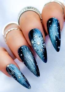 Christmas Collection: CHRISTMAS NAIL TRANSFER TATTOOS - SNOWFLAKES & STARLIGHT - WHITE