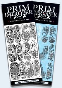 INDIGENOUS AUSTRALIAN NAIL TRANSFER TATTOOS | SAMPLE SET | BLACK & WHITE