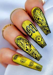 NAIL TRANSFER TATTOOS - OLD ENGLISH - BLACK