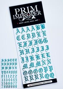 Lettering: NAIL FOILS - OLD ENGLISH - TURQUOISE