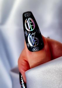 NAIL FOILS - OLD ENGLISH - HOLO SILVER