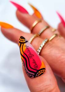 INDIGENOUS AUSTRALIAN NAIL TRANSFER TATTOOS - COUNTRY - BLACK