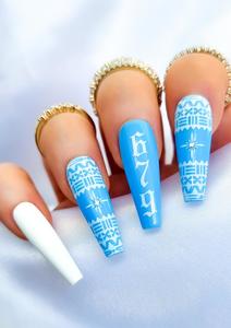 FIJIAN NAIL TRANSFER TATTOOS - MARAMA - WHITE