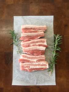 Pork: Free Farmed Boneless Pork Belly Slices - 500gm pack