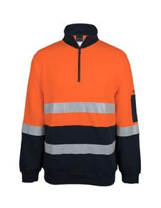 6DVFM JB's Hi Vis (D+N) 310 Cotton 1/2 Zip Fleece