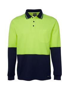 6HPL JB's Hi Vis L/S Cotton Back Polo