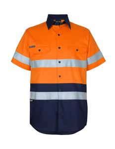6DNWS JB's Hi Vis (D+N) S/S 150g Work Shirt