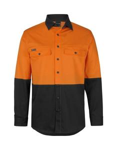 6HSWL JB'S Hi Vis L/S Stretch Work Shirt
