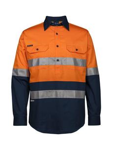 Hi Vis Tradewear Polos Shirts: 6HWCS JB's Hi Vis (D+N) Close Front L/S 150g Work Shirt