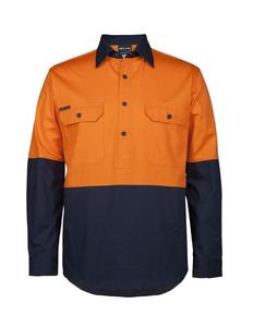 Hi Vis Tradewear Polos Shirts: 6HVCS JB's Hi Vis Close Front L/S 150g Work Shirt