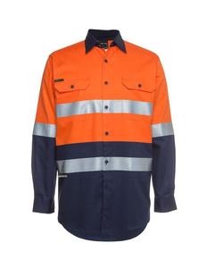 Hi Vis Tradewear Polos Shirts: 6HLS JB's Hi Vis (D+N) L/S 190G Work Shirt