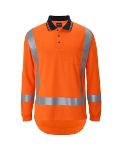 Hi Vis Tradewear Polos Shirts: 6DTLP JB's Hi Vis (D+N) L/S Non Cuff TTMC-W17 Traditional Polo