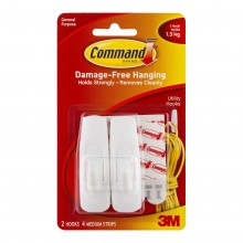 Adhesives and Mounting: Command Hook 17001 Medium White Pk/2