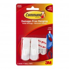 Adhesives and Mounting: Command Hook 17002 Small White Pk/2