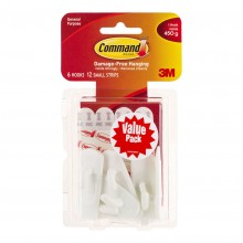 Adhesives and Mounting: Command Hook 17002-6 Small White Pk/6