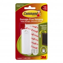 Adhesives and Mounting: Command Picture Hanger 17040 Large White Sawtooth Pk/1