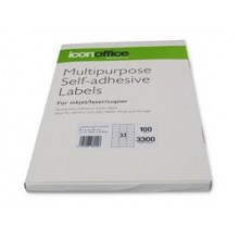 Adhesive Labels: Icon A4 Adhesive Label 33 labels per page (70 x 25.4 mm) - 100 sheets