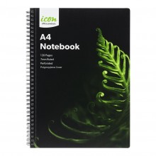 Notebooks: Icon Spiral Notebook A4 PP Cover Black 120 page - Pack 3