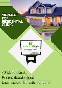 Bowen Therapy NZ Grass Signage for residential clinic