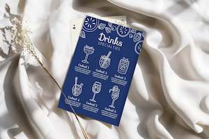 Wedding: DRINKS OR MENU BOARD