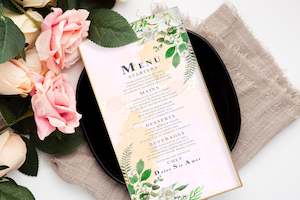 Wedding: MENU'S FOR TABLE A6