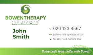 Bowen Therapy: Bowen Therapy NZ Student Business Card