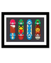 Framed Prints: Kiwiana Boards - Art Print by Glenn Jones