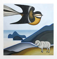 Don Binney: "Pastoral", Te Henga" print by Don Binney