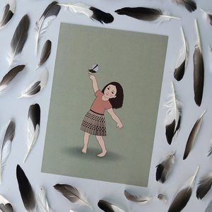Girl and Fantail - Prints & Princesses