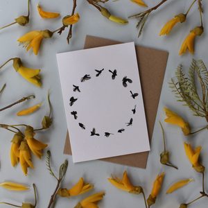 Products: A6 Circle Fantail Greeting Card - Prints & Princesses