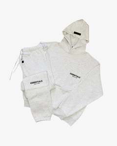 Fear Of God Essentials: Fear of God Essentials Light Oatmeal Tracksuit (SS22)