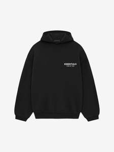 Fear Of God Essentials: Fear of God Essentials Fleece Hoodie (FW24) Black