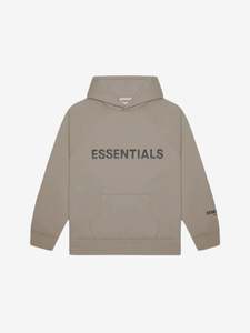 Fear of God Essentials Pullover Hoodie Applique Logo Taupe