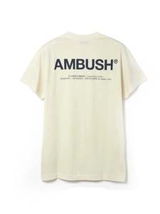 Ambush: Ambush Reflective Logo Tee Cream