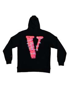 Vlone: VLONE X 999 JUICE WRLD BARBED WIRE HOODIE BLACK