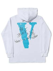 Vlone: Vlone Big Meech BMF Hoodie White