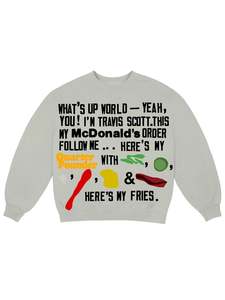 Travis Scott X McDonald's CPFM Crewneck Grey