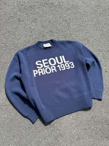 Prior Seoul Collection Organic Knitted Sweater Navy
