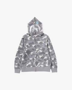 Clothing: BAPE City Camo Shark Full Zip Hoodie (SS24) Gray